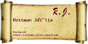 Rottman Júlia névjegykártya